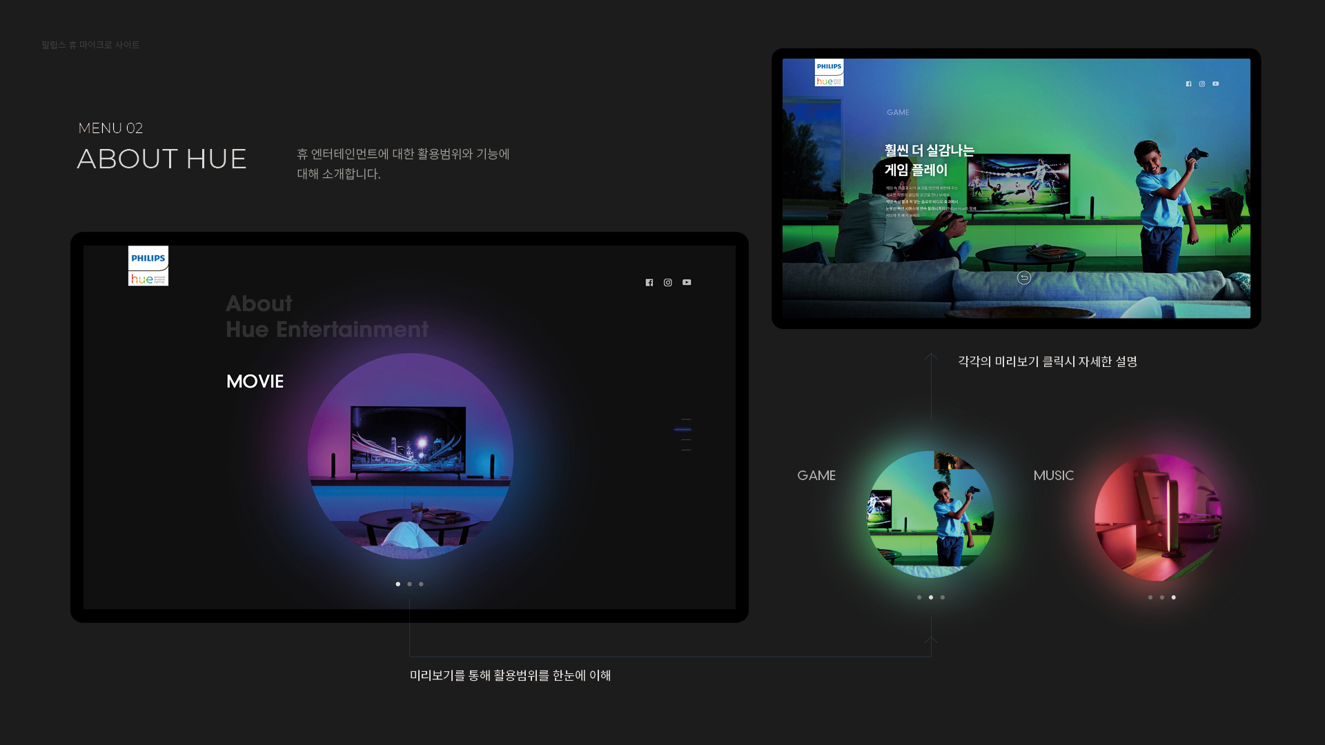 필립스 휴 엔터테인먼트 마이크로사이트 작업 이미지 6