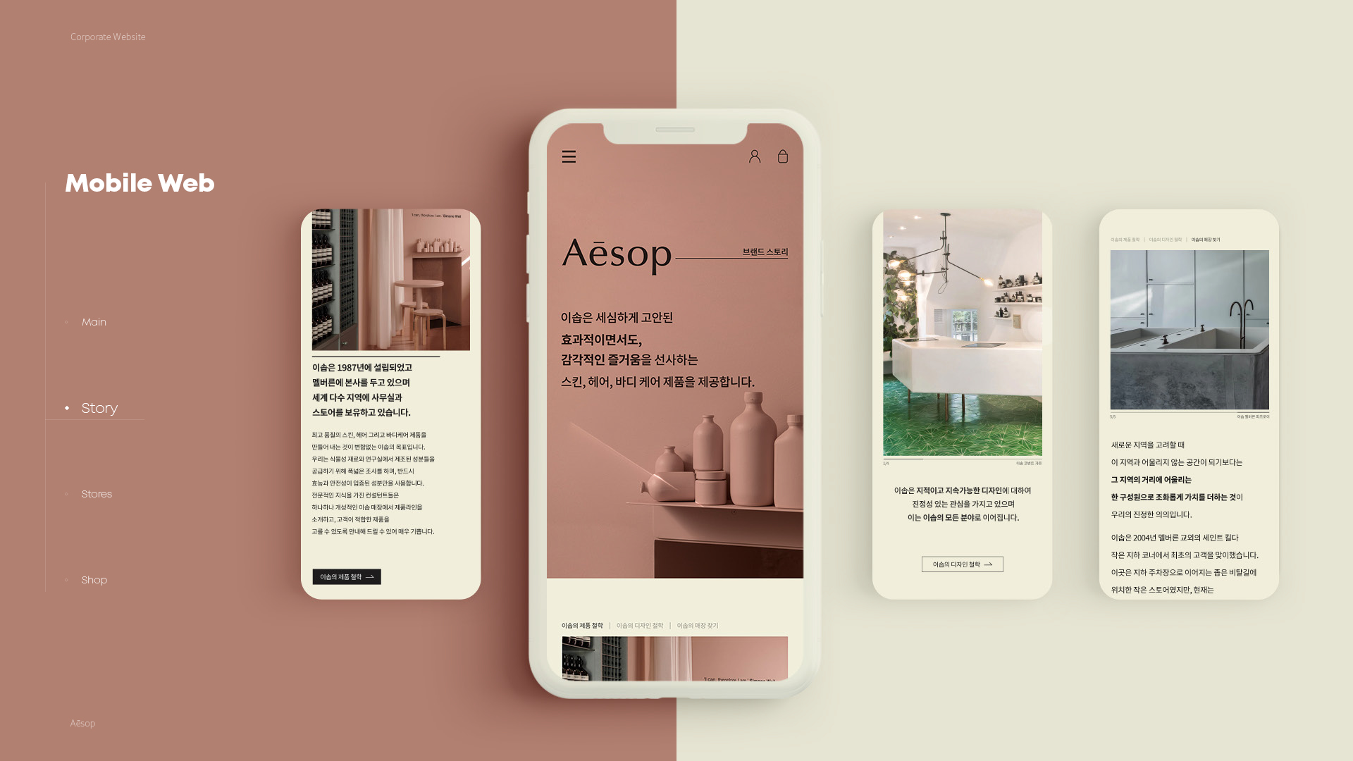 Aesop 브랜드사이트 작업 이미지 10