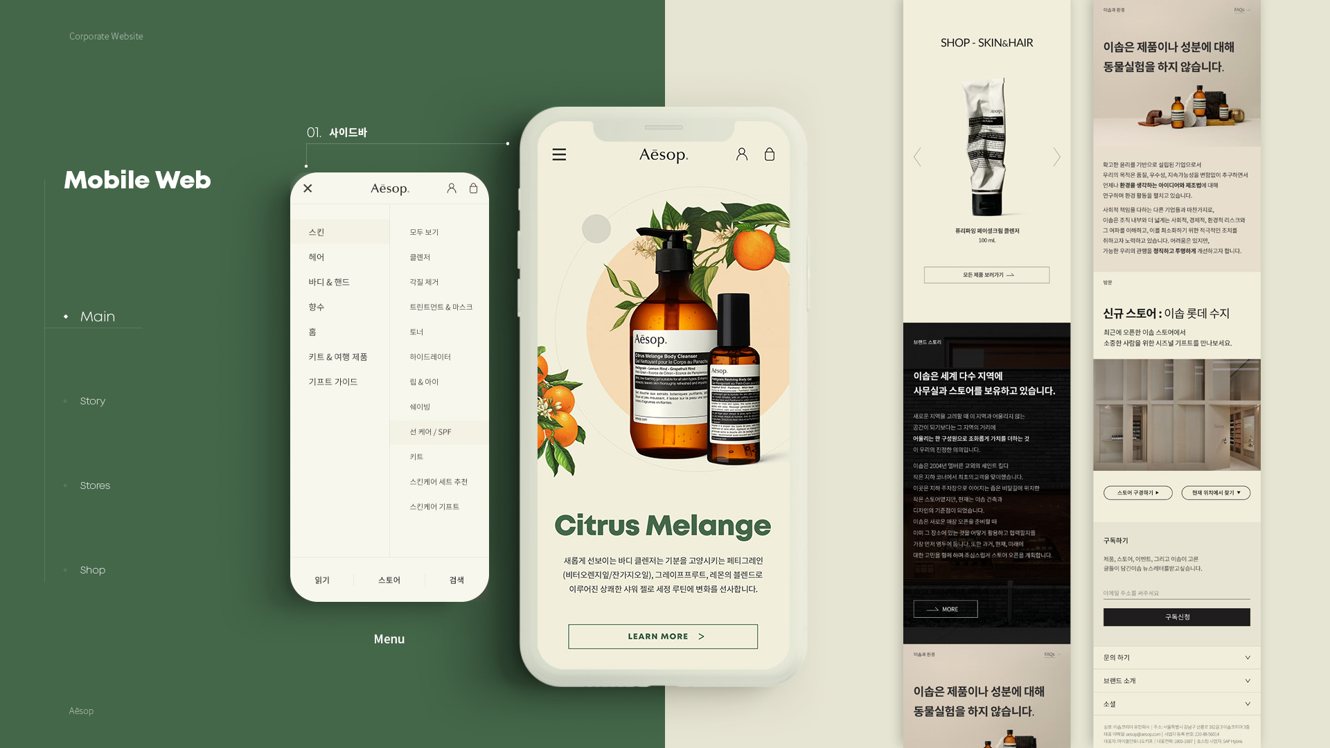Aesop 브랜드사이트 작업 이미지 9