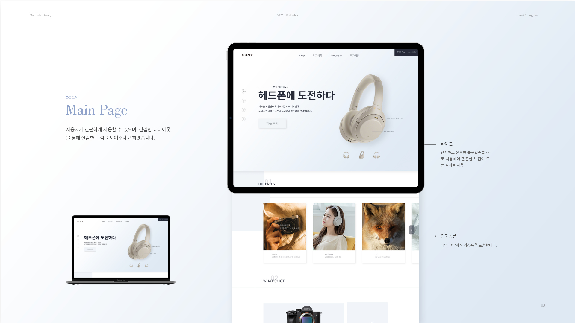 소니 브랜드사이트 작업 이미지 3