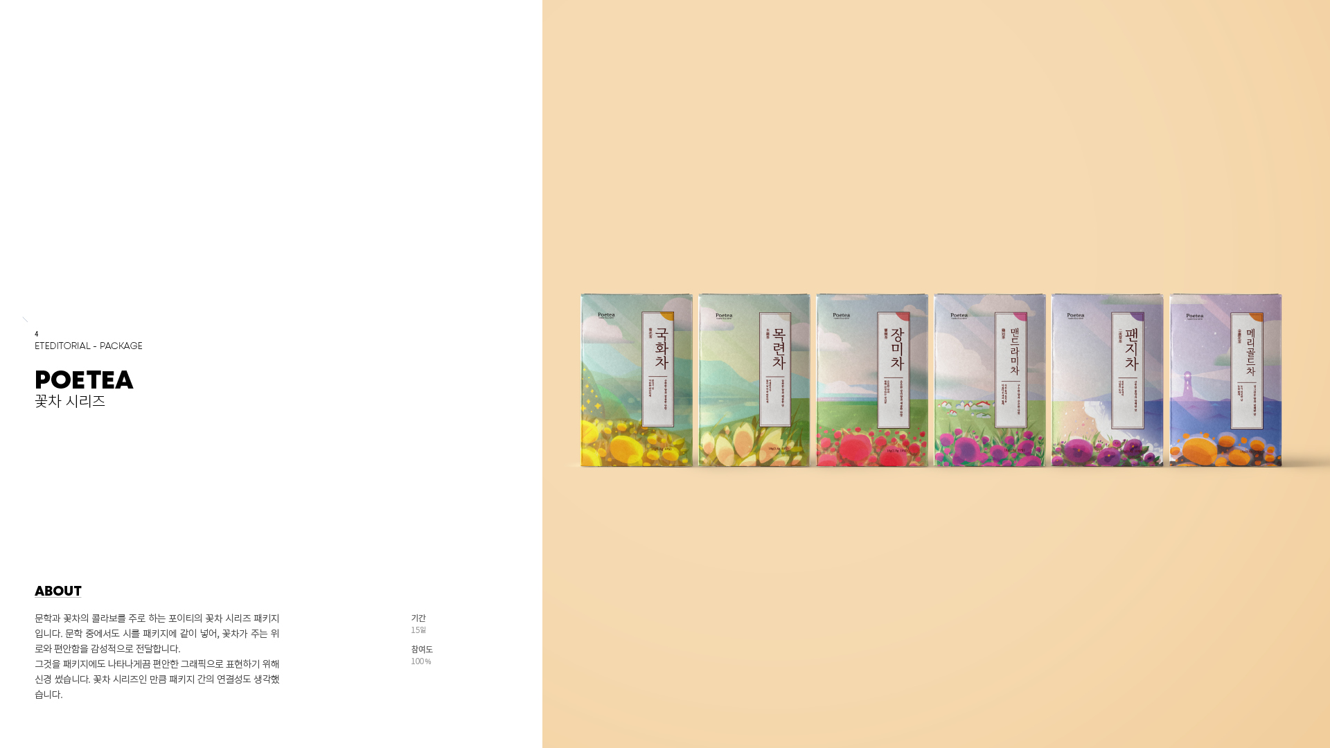 꽃차 시리즈 패키지 브랜딩/BX 작업 이미지 1